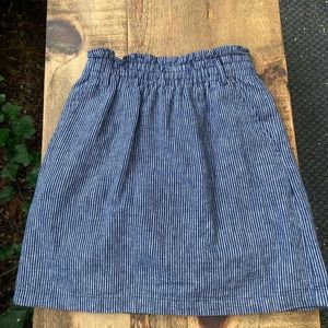 Elastic waist belted skirt with pockets